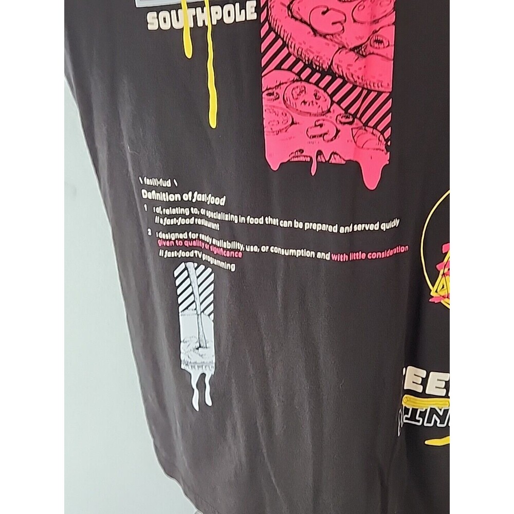 Southpole Society is Fast, Feed Your Mind Mens Graphic Tee Shirt Large Black - Picture 3 of 9